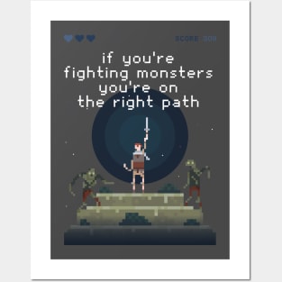 Fight monsters Posters and Art